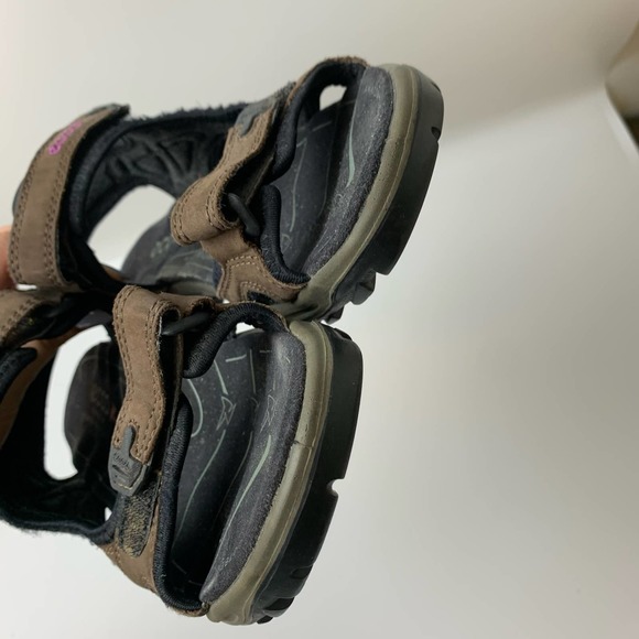 Ecco Sandals Size 37 Brown Pink Arch Support Anatomical Wave Footbed - Picture 3 of 11